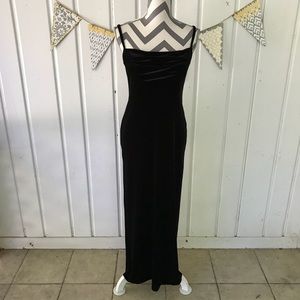 AGB Black Velvet Maxi Dress